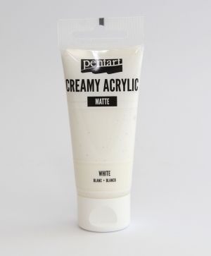 Creamy acrylic paint matte 60 ml - wihte