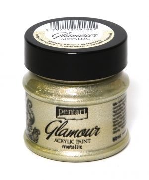 Glamour metallic fabric paint 50ml - antique  silver 29396