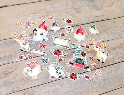 Cardboard elements Christmas Gnomes 30 pcs - CREA200440