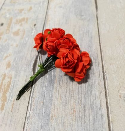 Paper Blossoms 12 pcs - roses orange