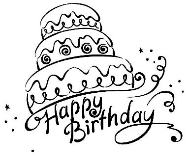 Photopolymer stamp Happy Birthday!-39x48 mm 10141