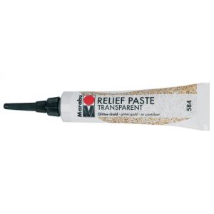 Marabu Relief Paste - transparent glitter gold 584