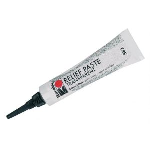 Marabu Relief Paste - transparent glitter silver