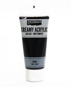 Creamy acrylic paint semi-gloss 60 ml - black P27942