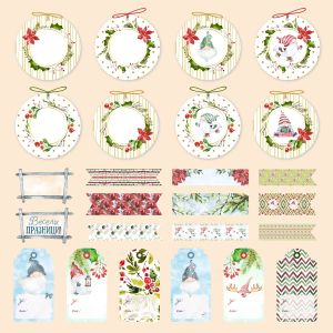 Design Paper Christmas Gnomes 30x30 - CREA2006-17 tags