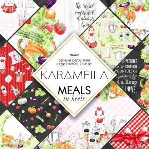 Дизайнерска хартия  Meals in heels 30x30 cm - K210330