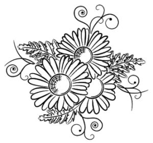 Photopolymer stamp flower- 38x38mm 10122