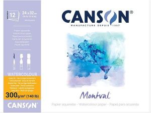 CANSON MONTVAL watercolour PAD 300g -  12л 32x24 12f